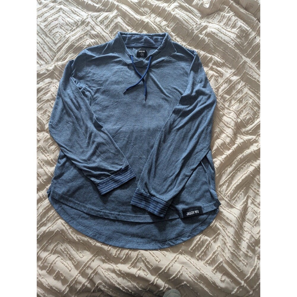 Jason Wu Eva Air Pullover Long Sleeve Shirt Men’s L Athleisure Blue Lightweight